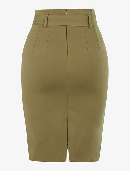 Jupe crayon stretch - Taupe - 2