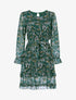 Robe volantée à imprimé fleuri - Vert foncé - 1