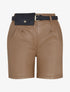 Short en simili à taille haute - Camel - 1