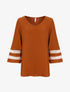 Top oversize manches à bandes transparentes - Camel - 1