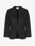 Veste ample en suédine à col cranté - Noir - 1