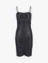 Robe satinée à fronces - Noir - 1
