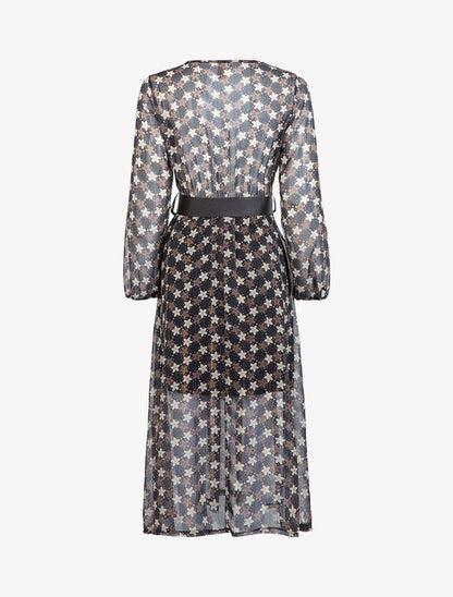 Robe longue à imprimé fleuri - Noir - 2