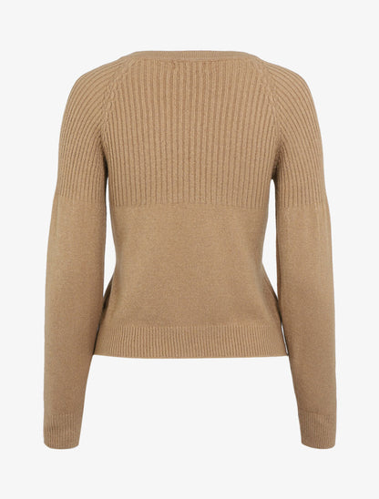 Pull court en maille douce - Camel - 2