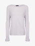 Pull à manches volantées - Gris clair - 1