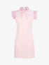 Robe à détails tulle ajourée à pois - Rose - 1