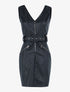 Robe ajustée en simili - Noir - 1