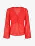 Top à imprimé feuilles irisées - Rouge - 1