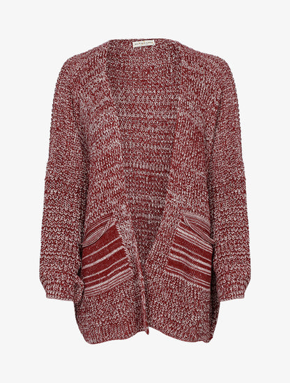 Gilet asymétrique bicolore - Bordeaux - 1