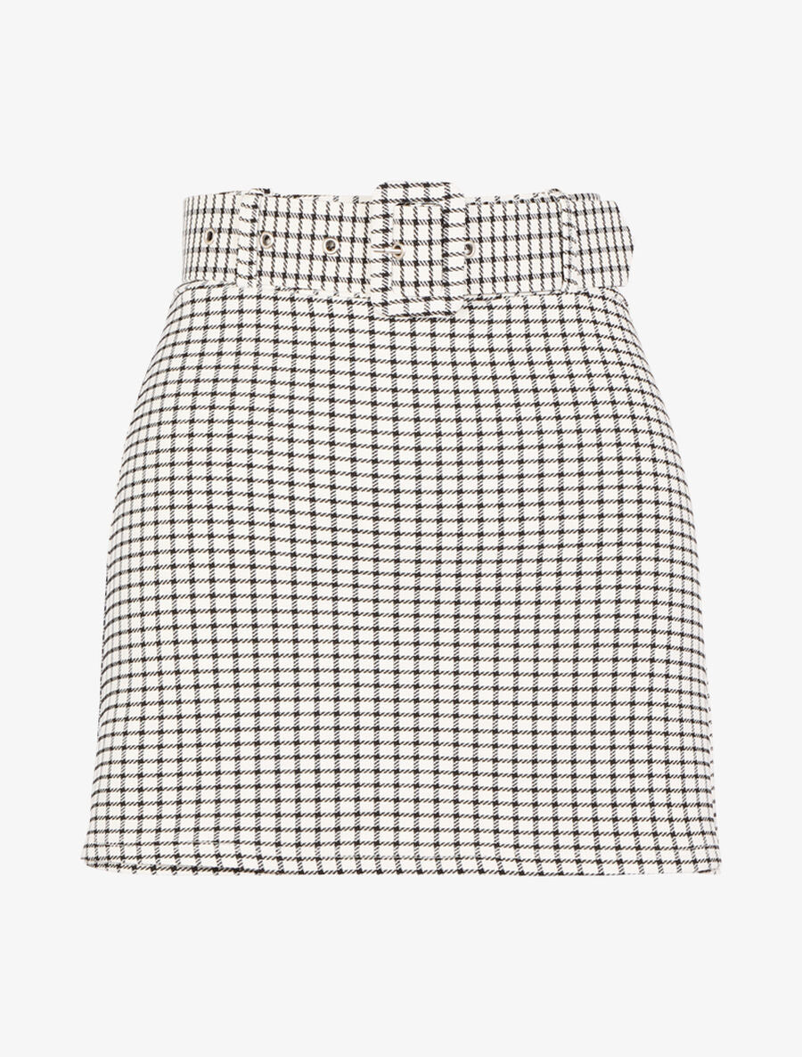 Short à imprimé petits carreaux - Noir - 1