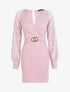 Robe à manches dentelle - Rose - 1