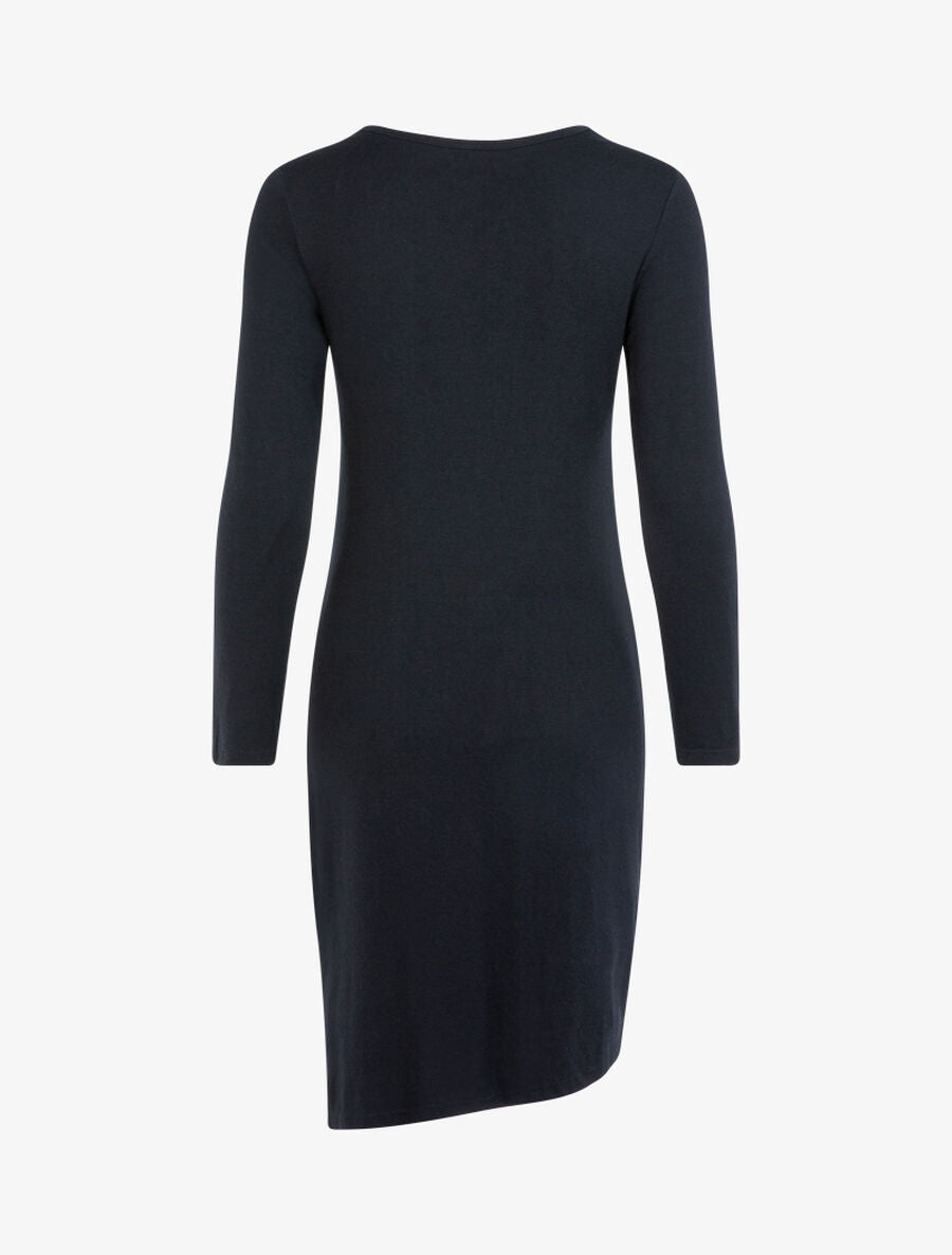 Robe en maille fine à bord torsadé - Noir - 2