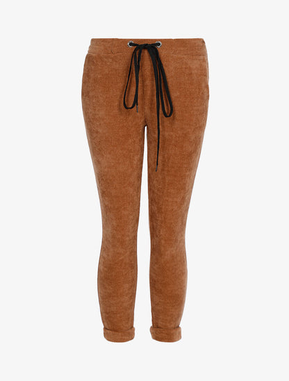 Pantalon 7/8 en velours côtelé - Camel - 1