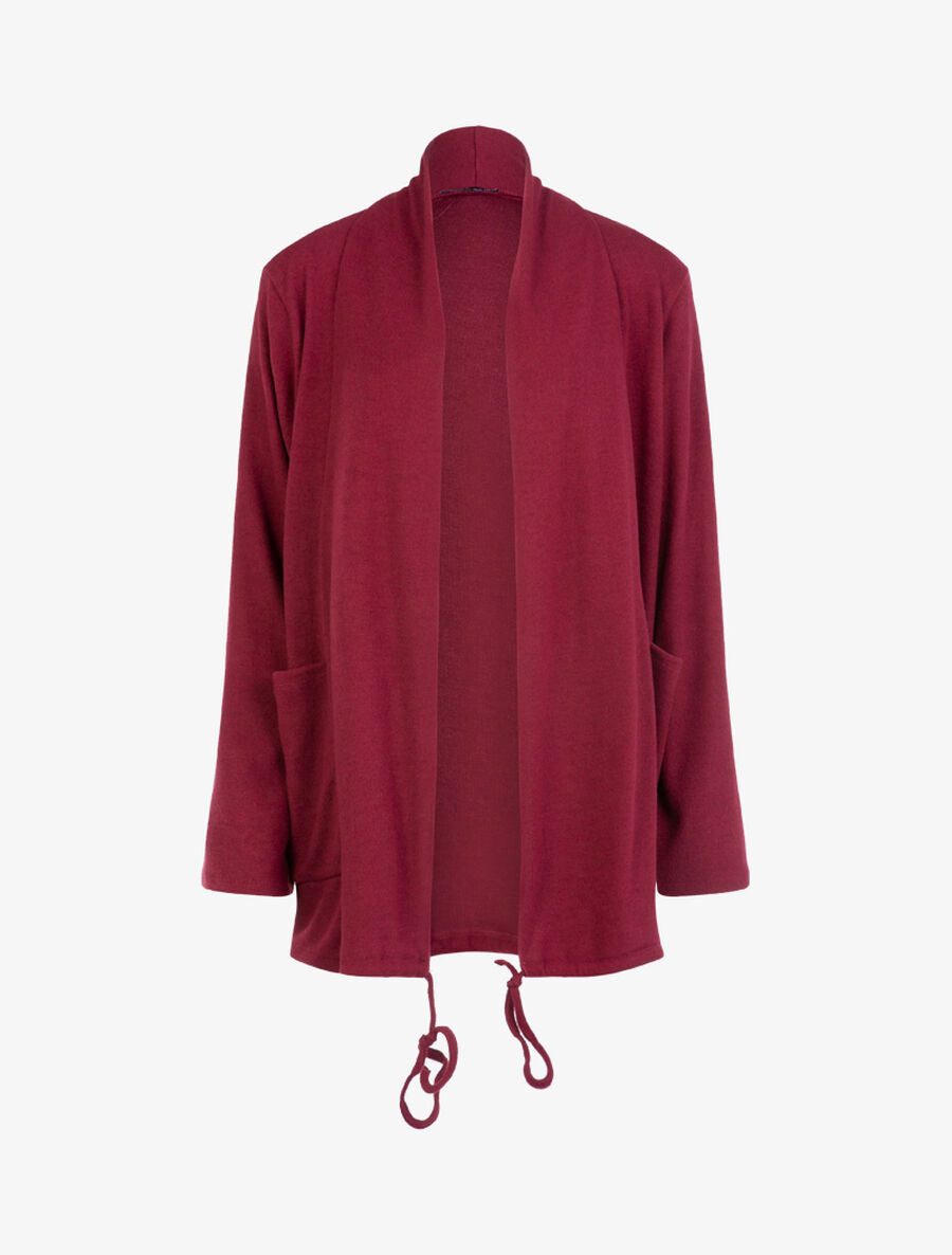 Gilet doux à cordon de serrage - Bordeaux - 1