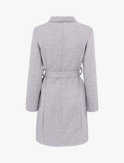 Manteau mi long à col cygne - Gris clair - 2