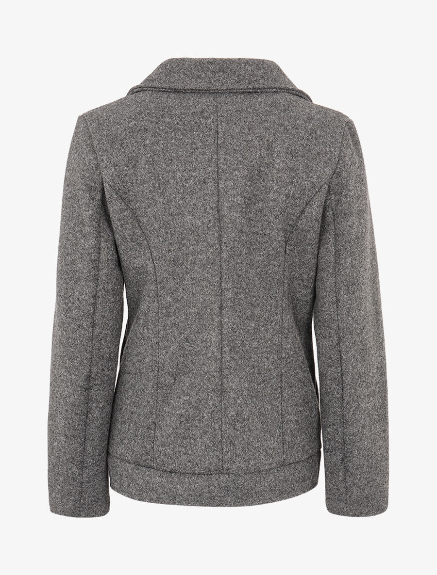 Veste en feutre à boutonnières - Gris clair - 2