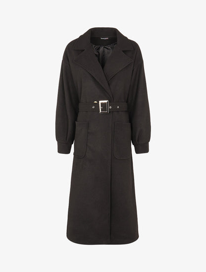 Manteau long à manches bishop - Noir - 1