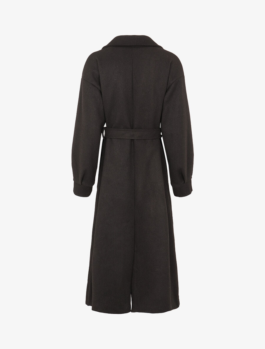 Manteau long à manches bishop - Noir - 2