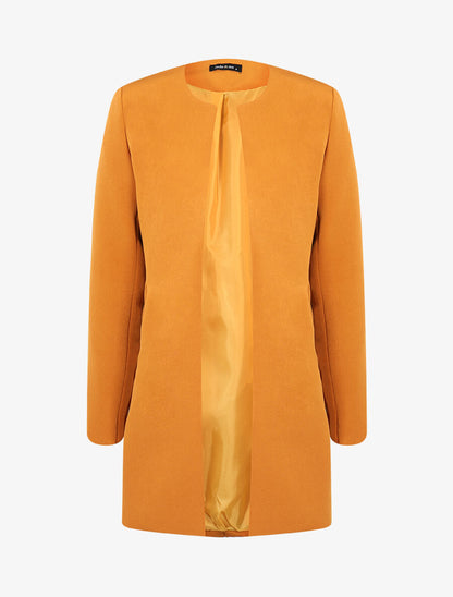 Blazer satiné coupe droite - Jaune - 1