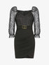 Robe en dentelle et sequins - Noir - 1