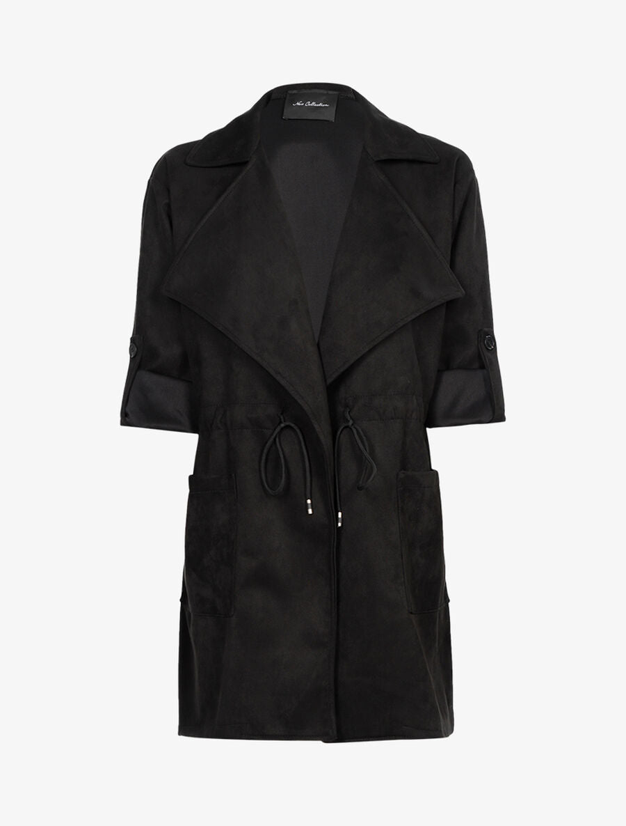 Veste asymétrique à cordon de serrage - Noir - 1