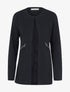 Veste mi longue à fausses poches zippées - Noir - 1