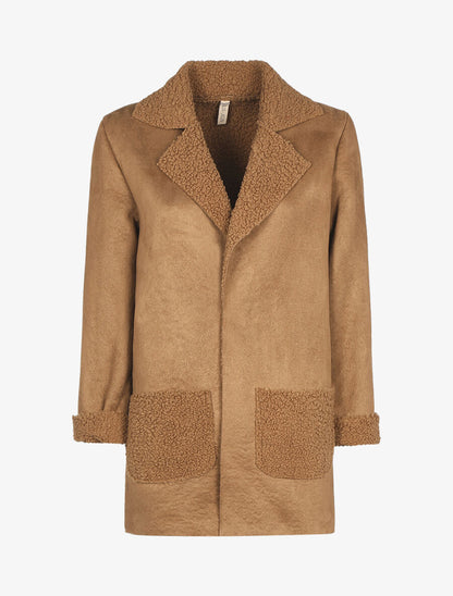 Veste légère style cuir retourné - Camel - 1