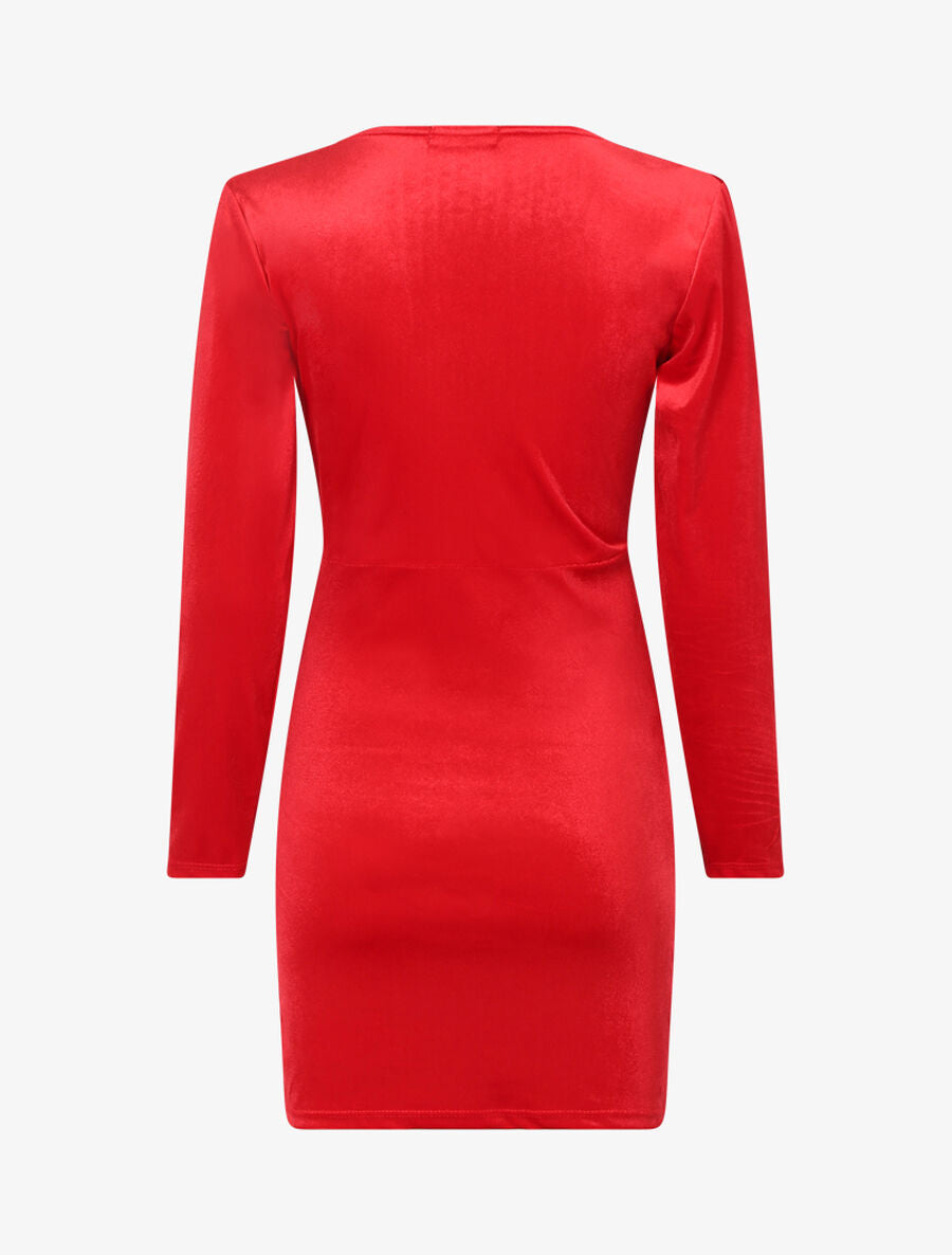 Tunique style robe effet velours - Rouge - 2