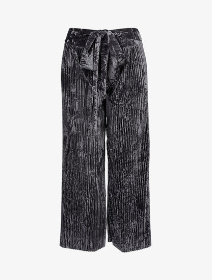 Pantalon gaufré effet velours - Gris foncé - 1