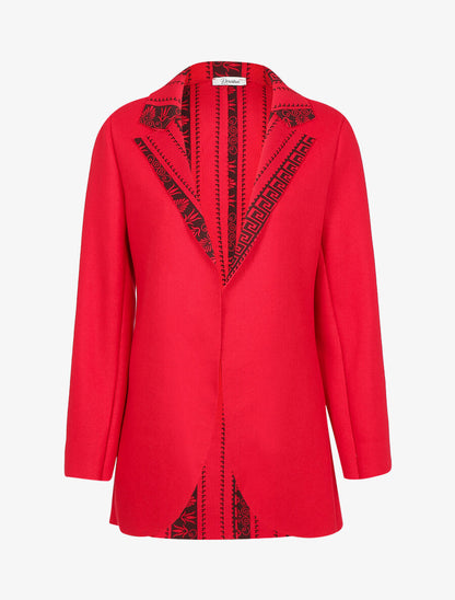Manteau fin à intérieur imprimé - Rouge - 1
