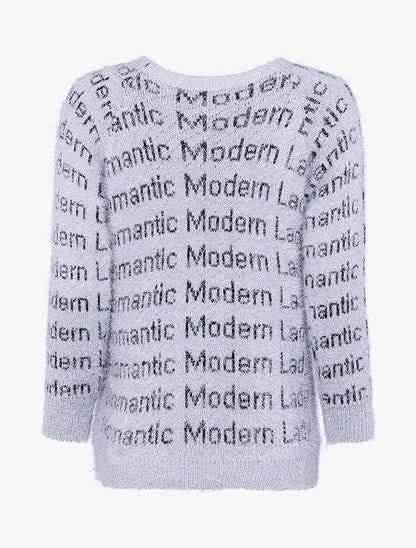 Pull Romantic Modern Lady - Gris clair - 2