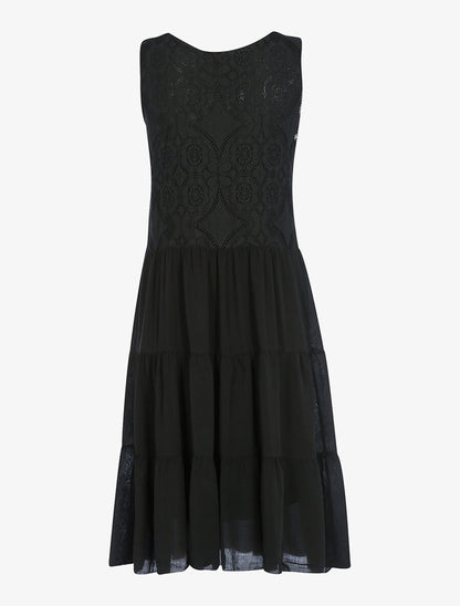 Robe à buste brodé - Noir - 2