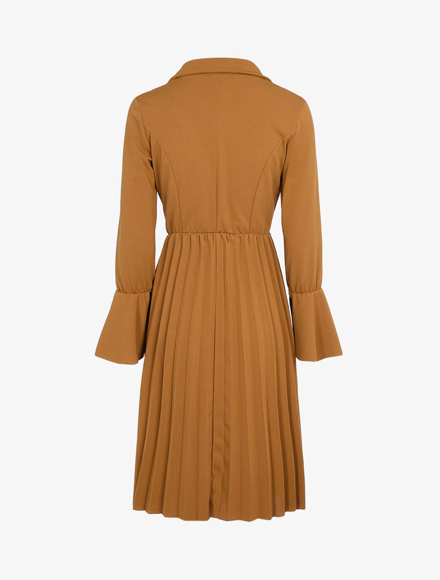 Robe style officier à bas gaufré - Camel - 2