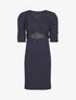 Robe à taille empire ceinturée - Marine - 1