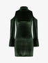 Robe en velours à épaules nues - Vert - 1