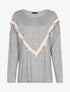 Pull oversize à gros sequins pailletés - Gris chiné - 1