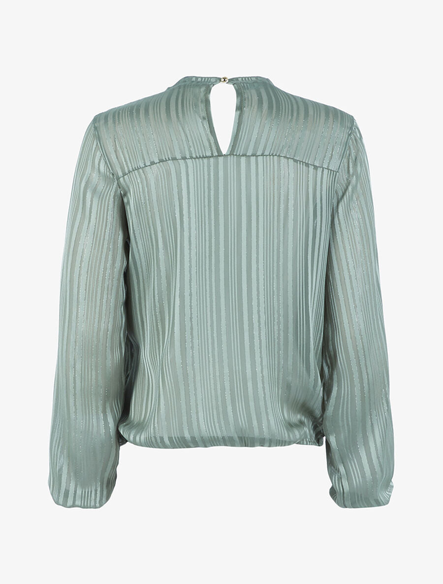 Blouse en voile fin coupe boule - Vert - 2