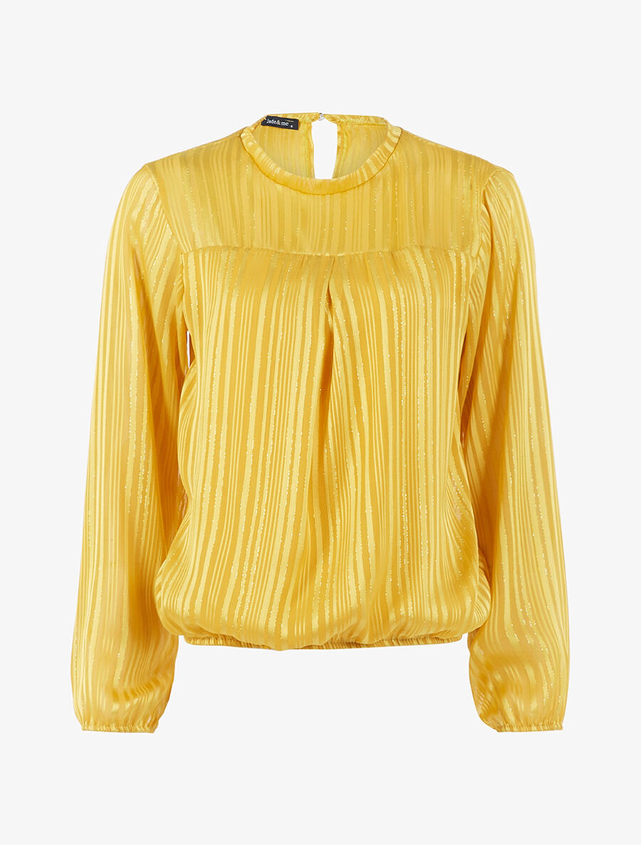 Blouse en voile fin coupe boule - Jaune - 1