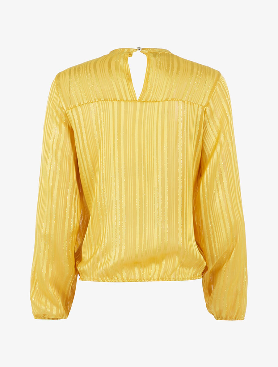 Blouse en voile fin coupe boule - Jaune - 2