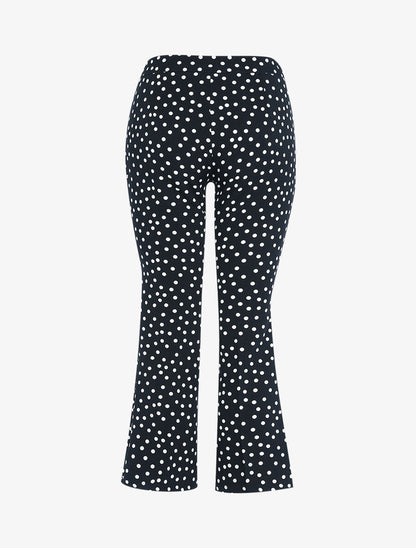 Pantacourt bootcut à pois - Noir - 2