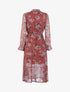 Robe longue fleurie en voile - Rose - 1