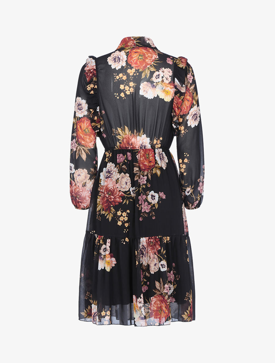 Robe fluide à imprimé floral - Noir - 2