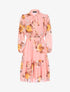 Robe fluide à imprimé floral - Corail - 1