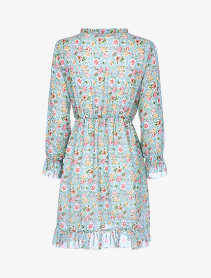 Robe portefeuille à imprimé printanier - Vert - 2