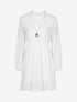 Robe volantée à col montant - Blanc - 1