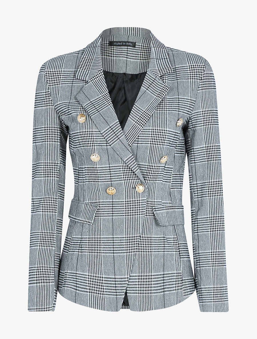 Veste à imprimé Prince de Galles - Noir/blanc - 1