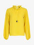 Blouse transparente à encolure volantée - Jaune - 1