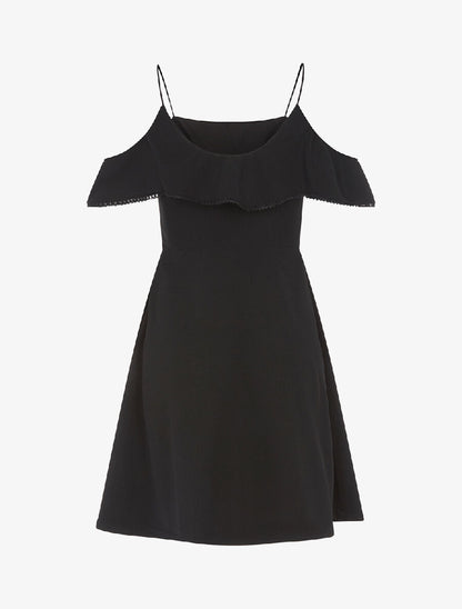 Robe évasée buste volanté - noir - 2