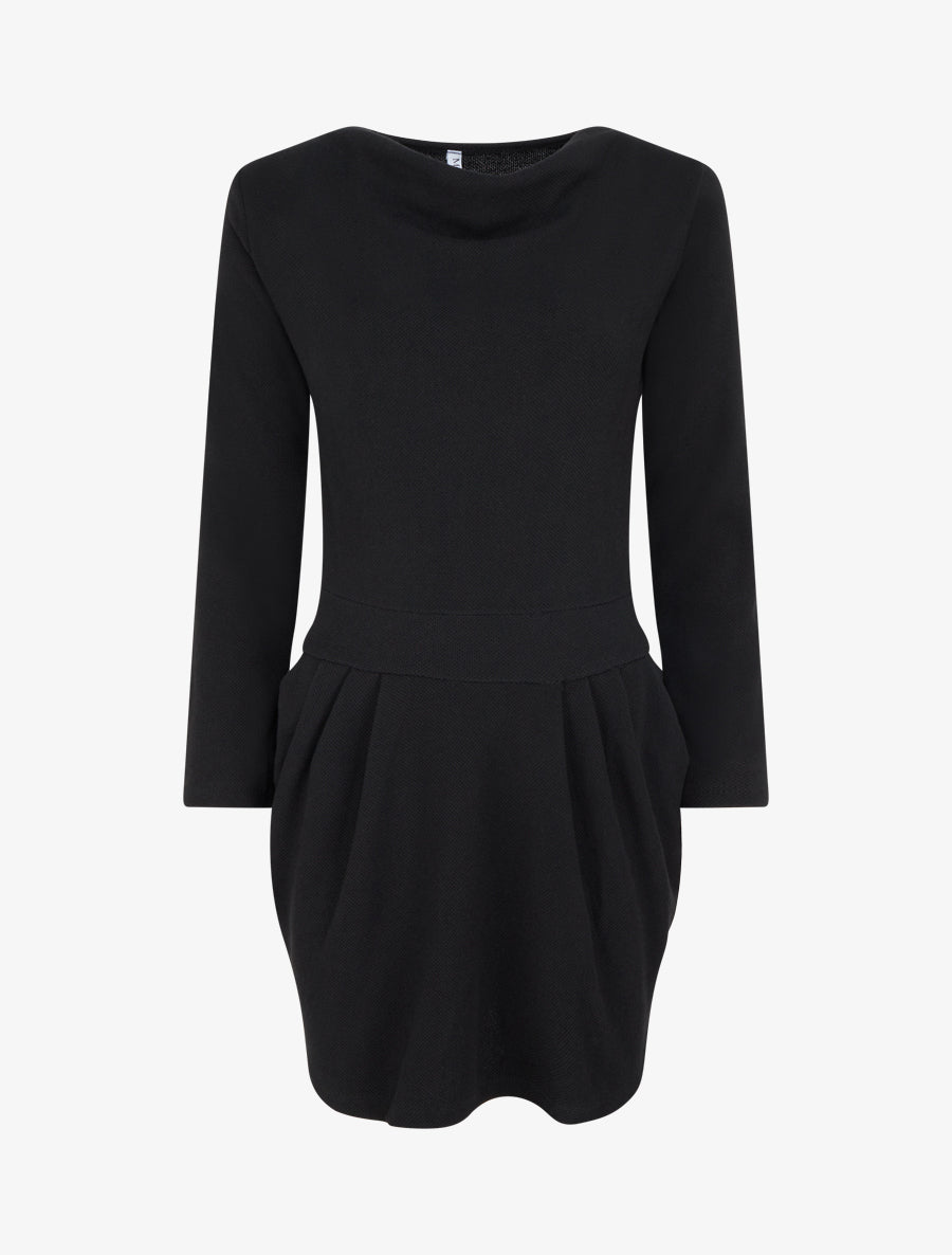 Robe unie bas bouffant - Noir - 1