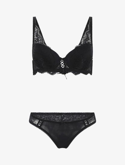 Ensemble emboitant en dentelle - Noir - 2